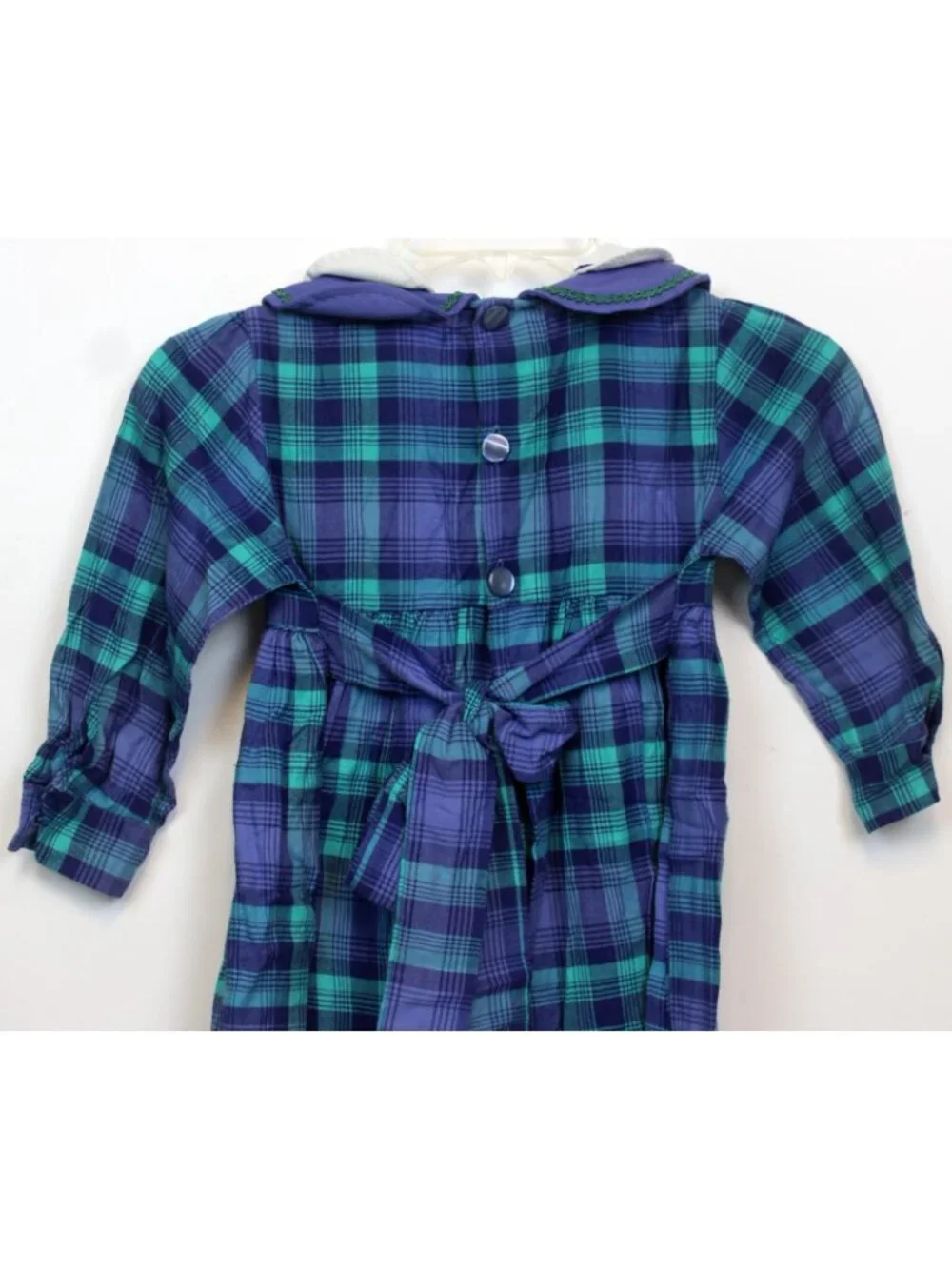 Monday's Child Dress 6x Blue Plaid Scallop Collar Classic Holiday Southern Charm